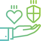 Icon for heart and medical health.