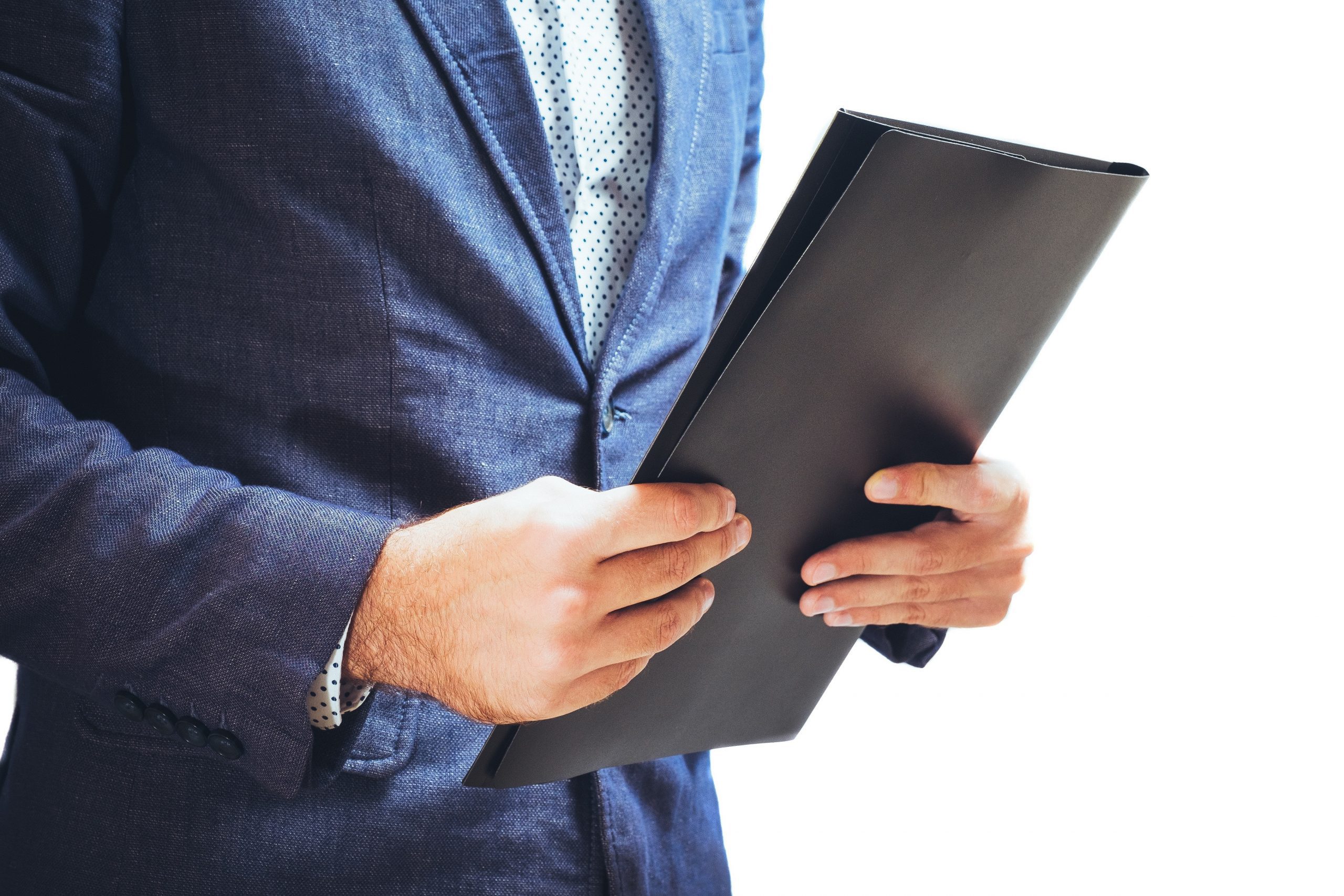 document Business man holding a folder